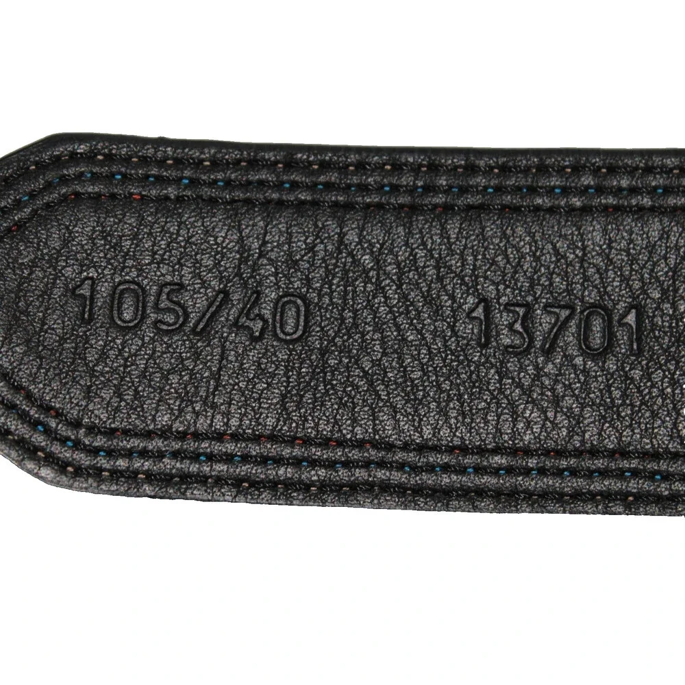 Leyva NWT Classic Belt Size 105 (US 40) in Black Pebbled Leather Made in Spain